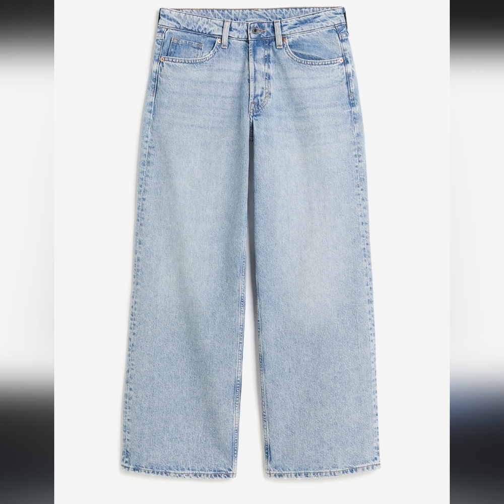 H&M Baggy Whide Liose Fit Blue Jeans Pre-owned Sz 10